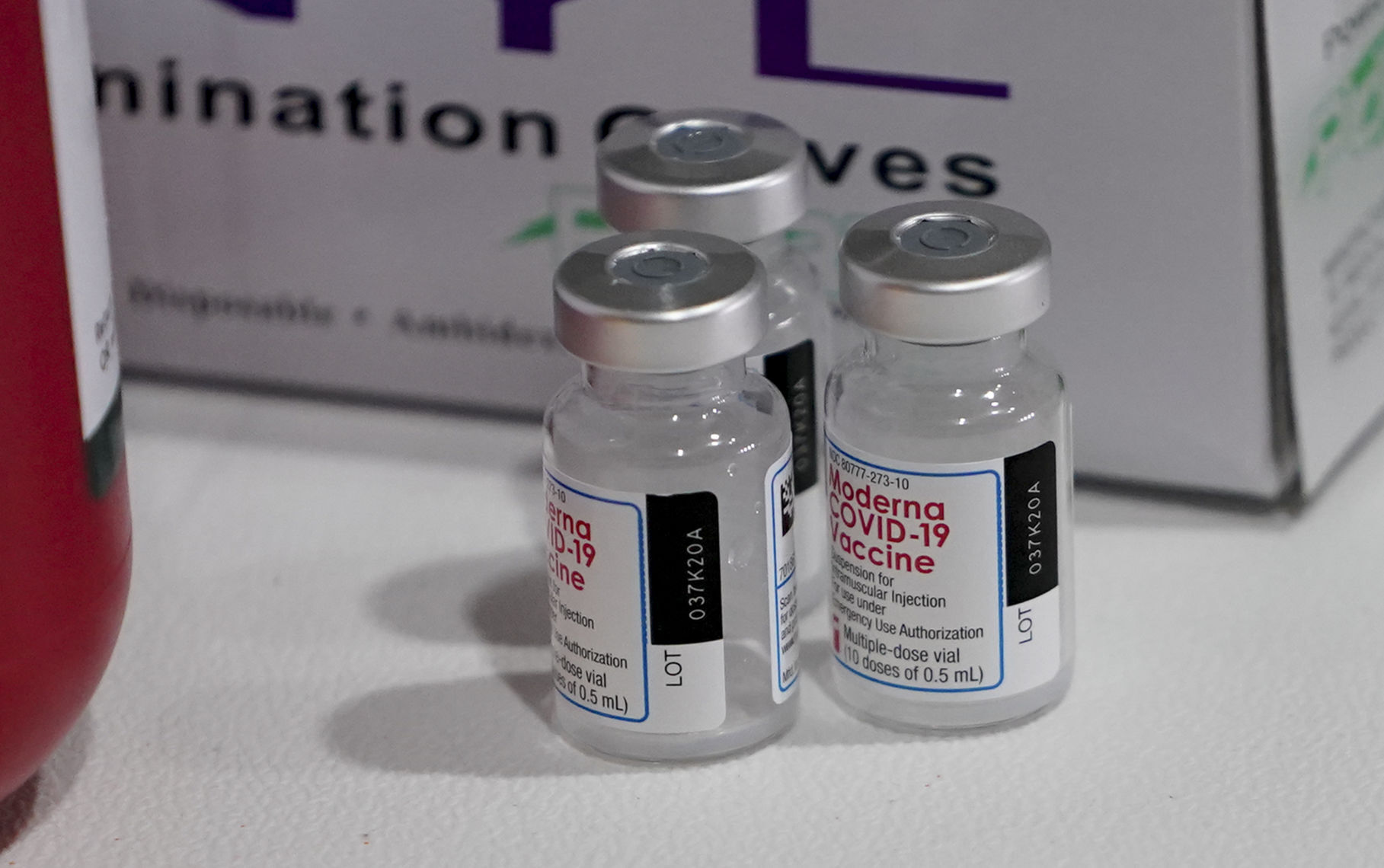 Moderna vaccine vials